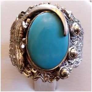 Genuin Sleeping Beauty Turquoise, Alligator Ring 8